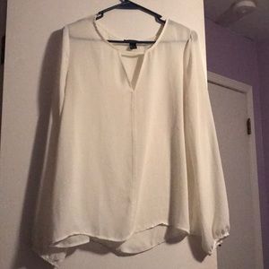 Sheer White Long Sleeve Shirt